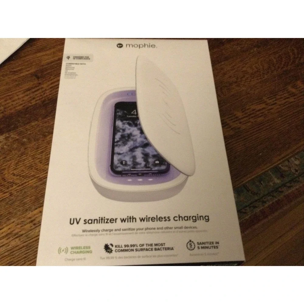 Mophie UV Sanitizer with Wireless Charging for Phone, Other Small Devices NIB!
